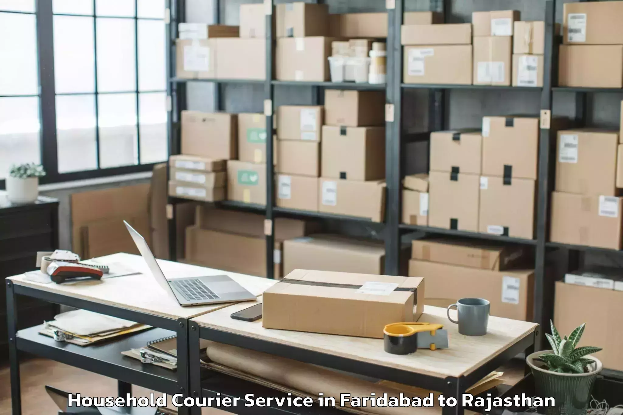 Top Faridabad to Sanchore Household Courier Available